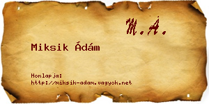 Miksik Ádám névjegykártya